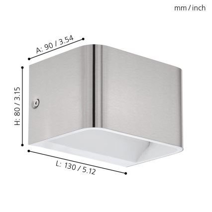 Eglo - LED аплик LED/6W/230V 3000K матов хром