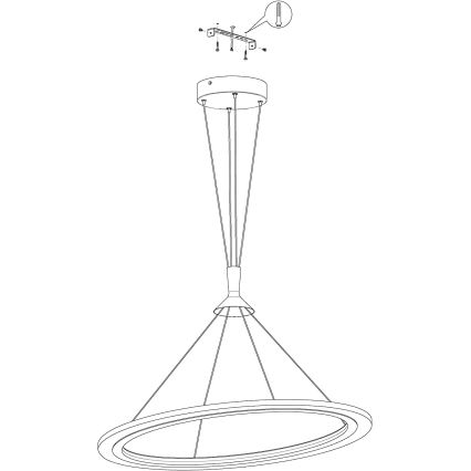 Eglo 98427 - LED RGB димируем полилей на кабел HORNITOS-C LED/37W/230V + дистанционно управление