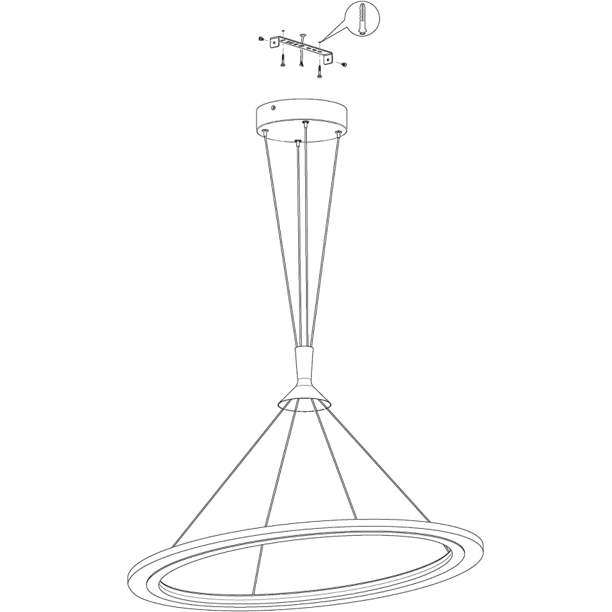 Eglo 98427 - LED RGB димируем полилей на кабел HORNITOS-C LED/37W/230V + дистанционно управление