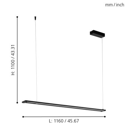 Eglo - LED Полилей на въже LED/27W/230V