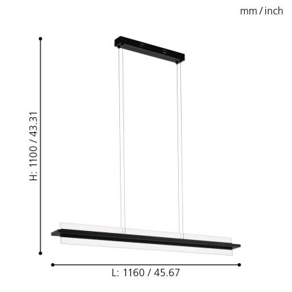 Eglo 98495 - LED Демируем висящ полилей SPADAFORA LED/14,5W/230V