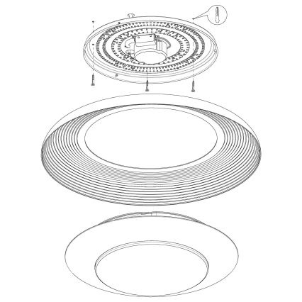 Eglo - LED Димируема лампа LED/24,5W/230V + дистанционно управление