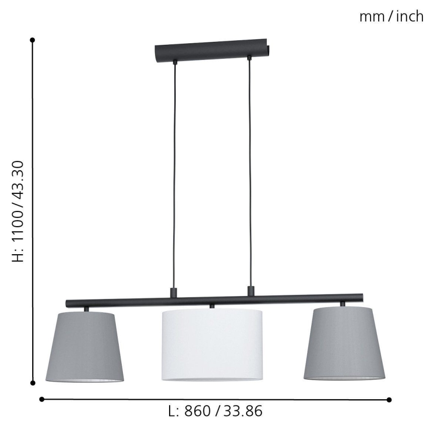 Eglo - Полилей на въже 3xE14/25W/230V