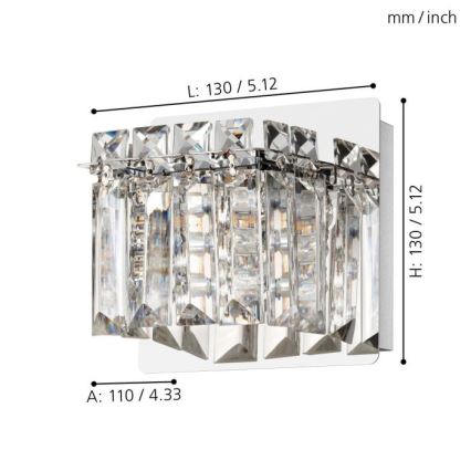 Eglo - LED аплик 1xG9/3W/230V лъскав хром