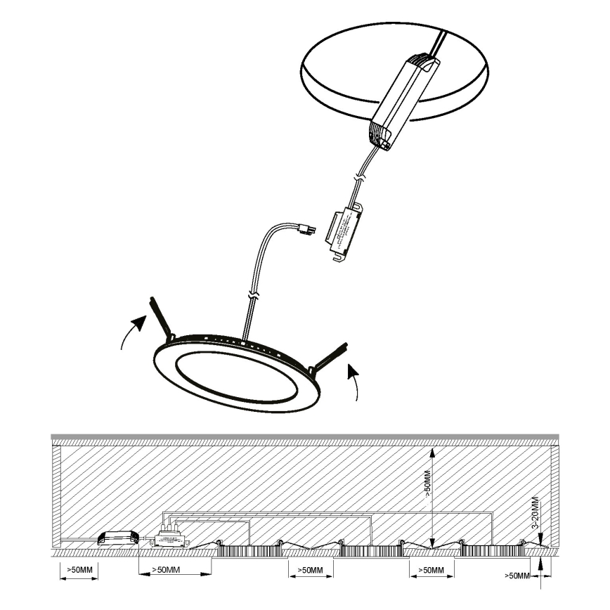 Eglo - К-кт 3x LED Лампа за вграждане в баня FUEVA 1xLED/2,8W/230V IP44 лъскав хром