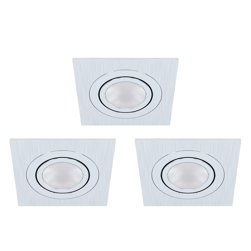 Eglo - КОМПЛЕКТ 3xLED Вградено осветление за окачен таван AREITIO 3xGU10/5W/230V