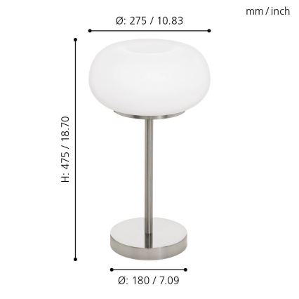 Eglo - LED RGB Димируема настолна лампа OPTICA-C LED/16W/230V Ø 27,5 см