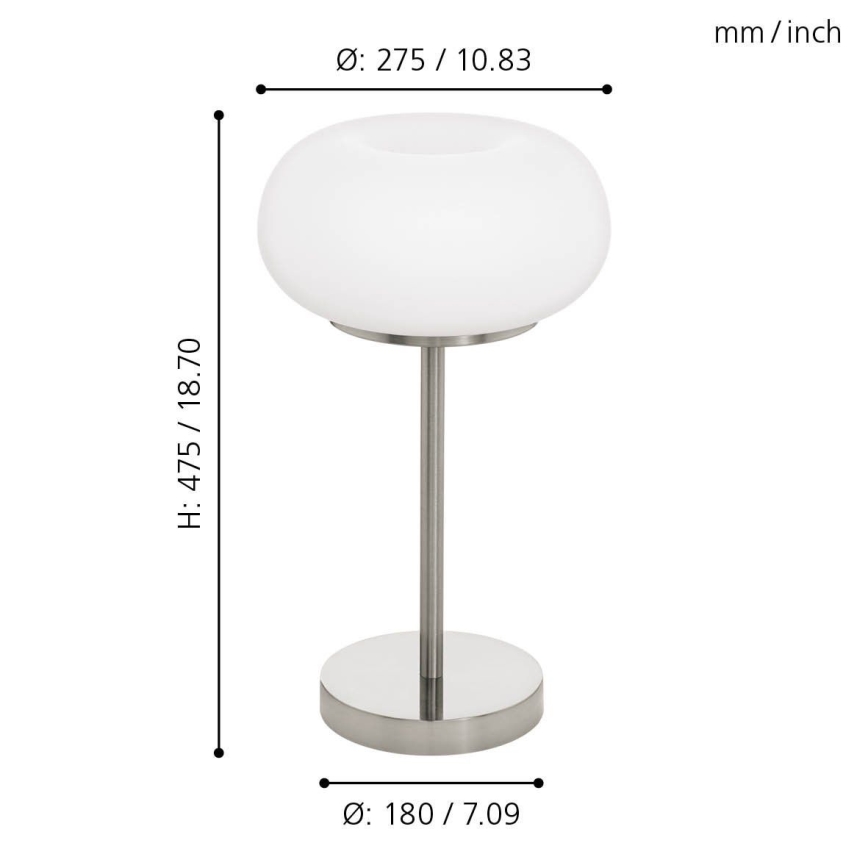 Eglo - LED RGB Димируема настолна лампа OPTICA-C LED/16W/230V Ø 27,5 см