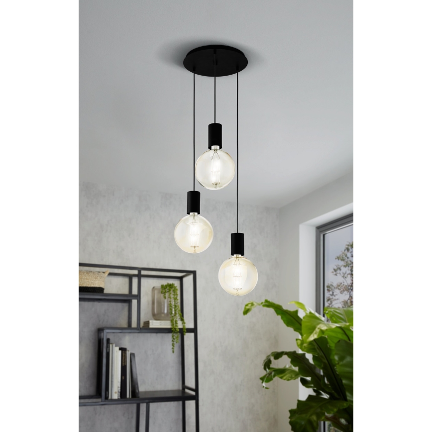 Eglo - Полилей на въже 3xE27/40W/230V