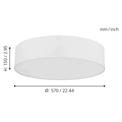 Eglo - LED RGB Димируема лампа ROMAO-C LED/33W/230V + дистанционно