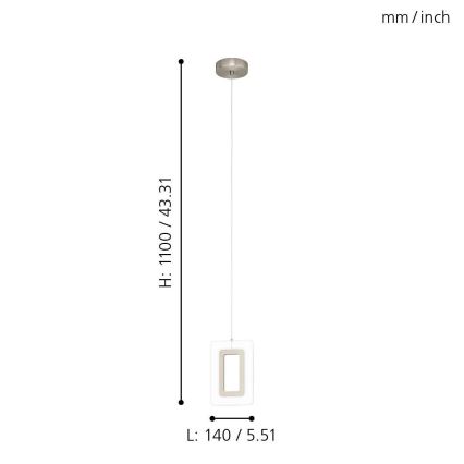 Eglo - LED Полилей на въже LED/5,4W/230V