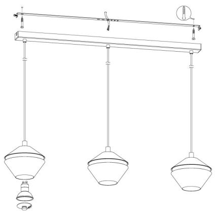 Eglo - LED Полилей на въже 3xGU10/5W/230V