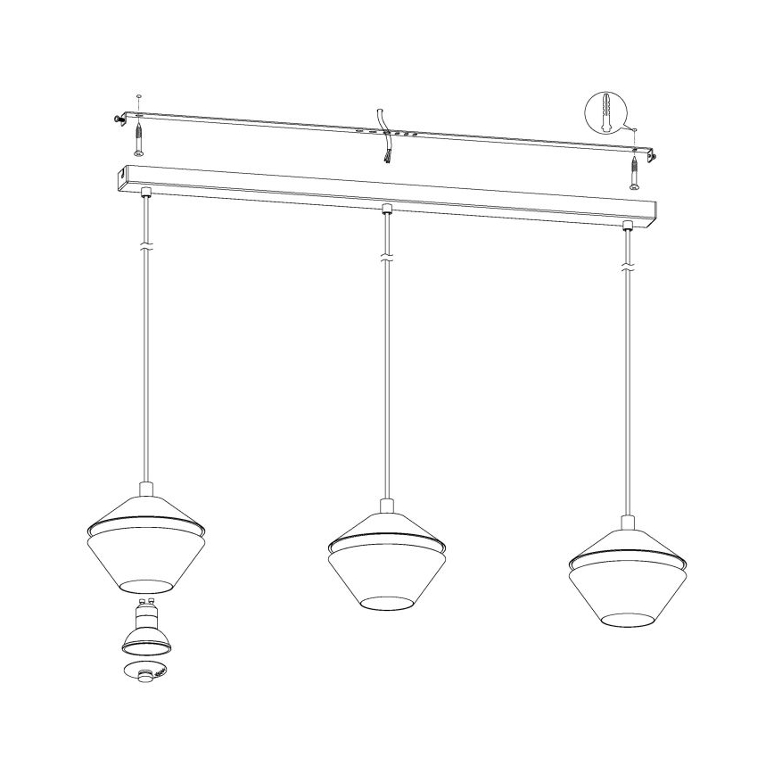 Eglo - LED Полилей на въже 3xGU10/5W/230V