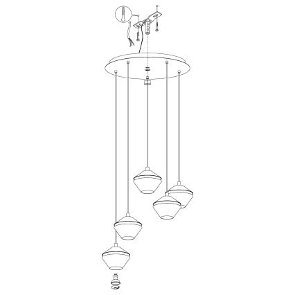 Eglo - LED Полилей на въже 5xGU10/5W/230V