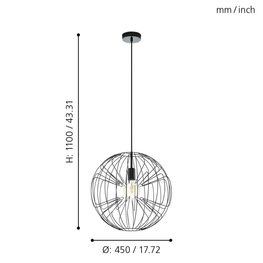 Eglo - Полилей на въже 1xE27/60W/230V