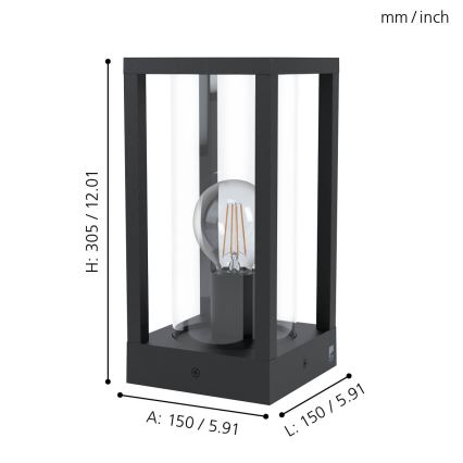 Eglo - Външна лампа 1xE27/40W/230V IP54