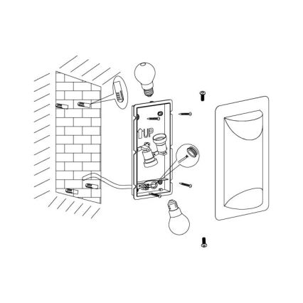 Eglo 98716 - Външно стенно осветително тяло CISTIERNA 1 2xE27/10W/230V IP44
