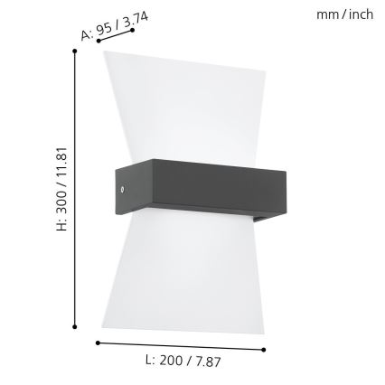 Eglo - Външна LED лампа за стена LED/4,8W/230V IP44