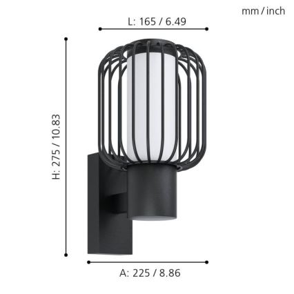 Eglo - Външна стенна лампа 1xE27/28W/230V IP44