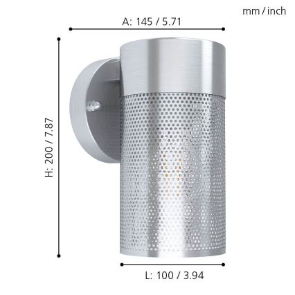 Eglo - Външна стенна лампа 1xE27/28W/230V