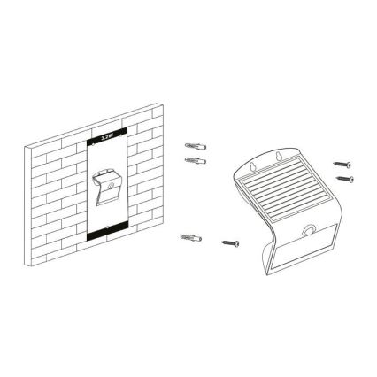 Eglo - Соларна лампа със сензор LED/3,2W/3,7V 2000 mAh IP54