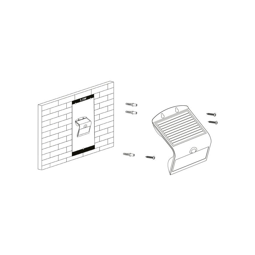 Eglo - Соларна лампа със сензор LED/3,2W/3,7V 2000 mAh IP54