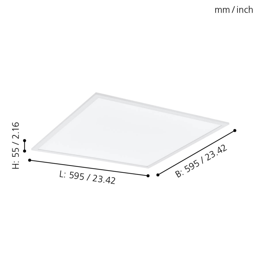 Eglo - RGBW Димируем плафон LED/32,5W/230V 2700-6500K 60x60 см + дистанционно управление