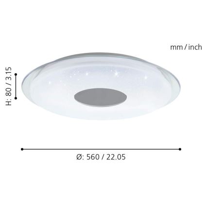 Eglo - LED RGB Димируема лампа LANCIANO-C LED/38W/230V + дистанционно