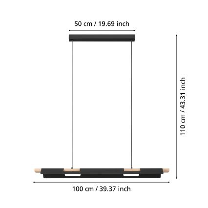 Eglo - LED димируем полилей на кабел LED/27W/230V