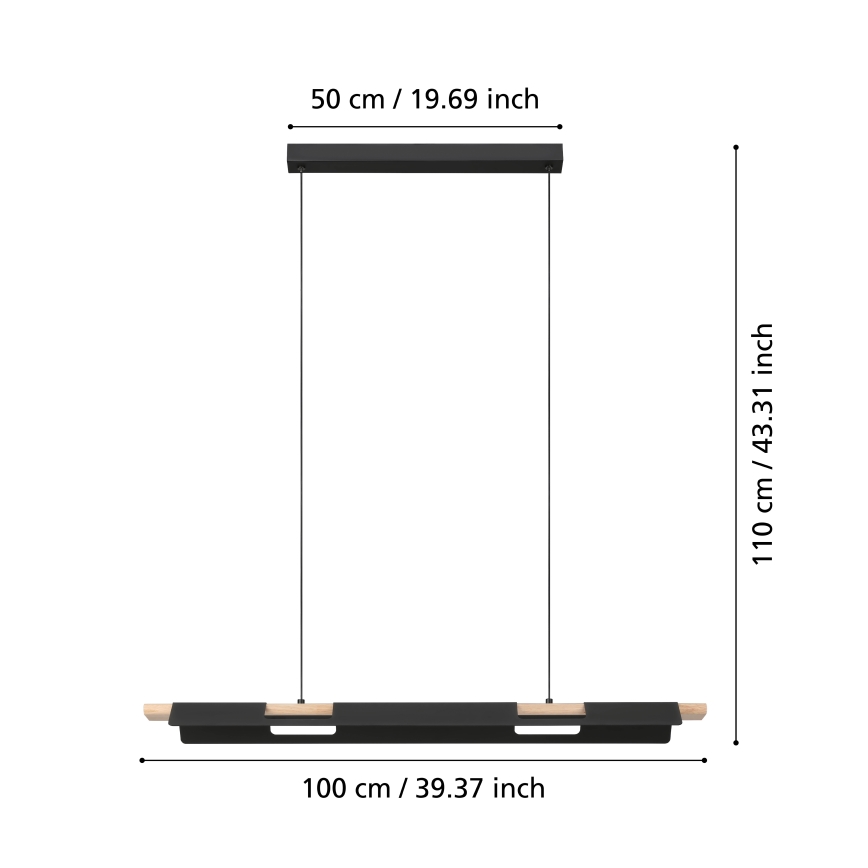 Eglo - LED димируем полилей на кабел LED/27W/230V