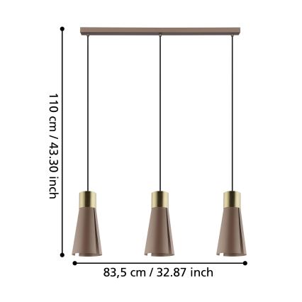 Eglo - LED Висящ полилей 3xGU10/4,5W/230V