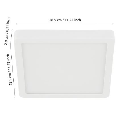 Eglo - LED димируемо таванно осветително тяло за баня LED/19,5W/230V 2700-6500K IP44 ZigBee 28,5x28,5 cm