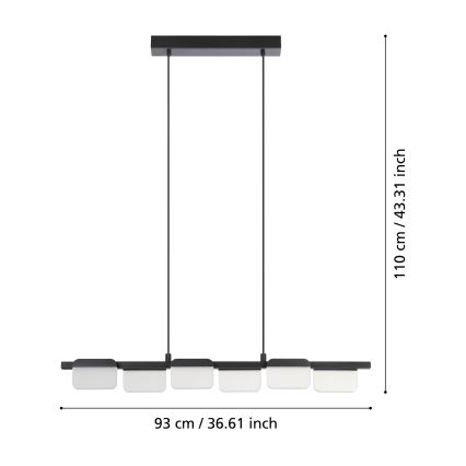 Eglo - LED Димируем висящ полилей 6xLED/4,5W/230V