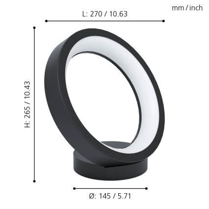 Eglo - LED RGB Димируема настолна лампа MARGHERA-C LED/16W/230V
