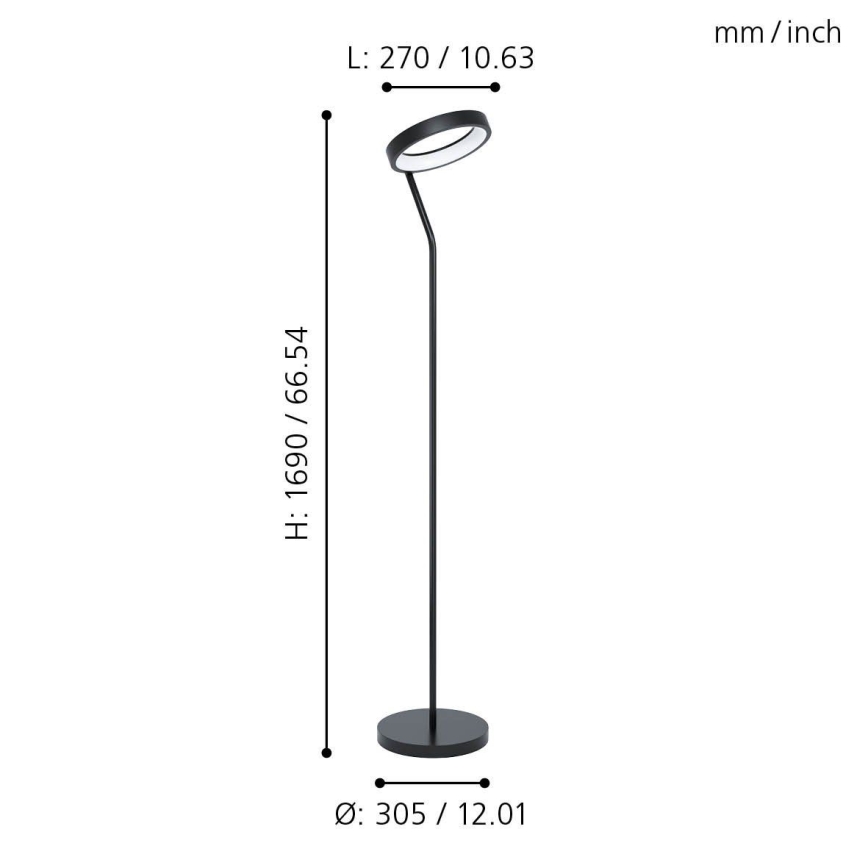 Eglo - LED RGB Димируем лампион MARGHERA-C LED/16W/230V