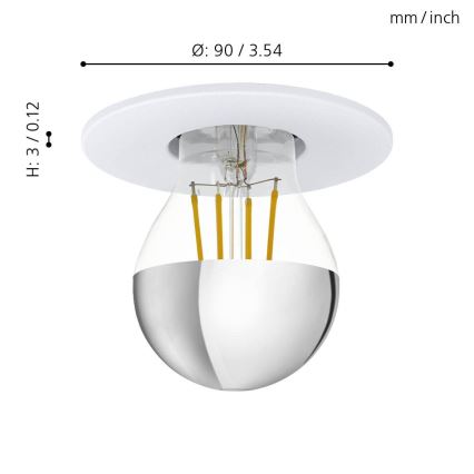 Eglo - Вградено осветление за окачен таван 1xE27/40W/230V