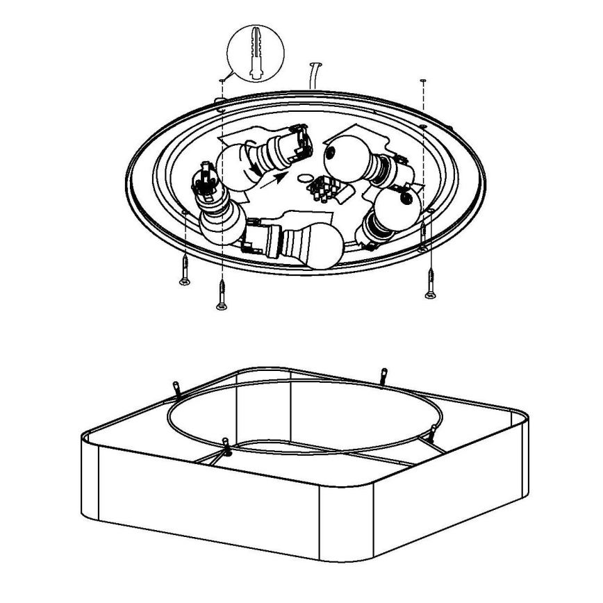Eglo - Таванна лампа 5xE27/25W/230V
