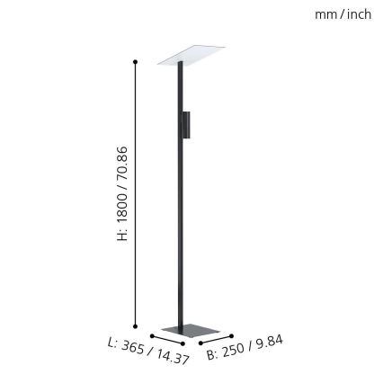 Eglo - LED Подова лампа 2xGU10/5W/230V