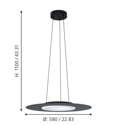 Eglo - LED RGB Димируем висящ полилей COMPO ROSSO-C LED/16W/230V