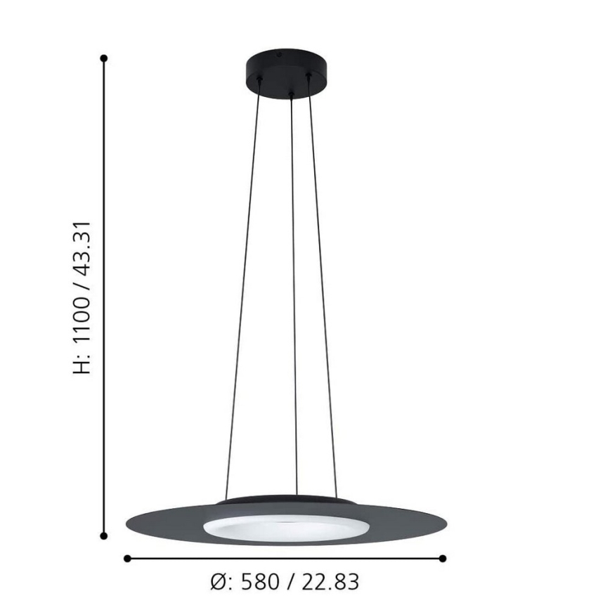 Eglo - LED RGB Димируем висящ полилей COMPO ROSSO-C LED/16W/230V