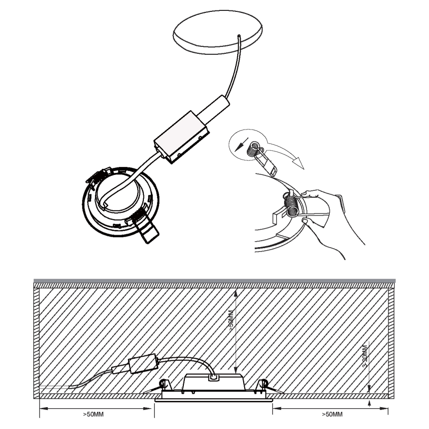 Eglo - LED вградено таванно осветително тяло LED/2,7W/230V Ø 8,6 см