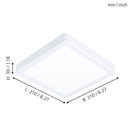Eglo - LED таванно осветително тяло LED/16,5W/230V 21x21 cm