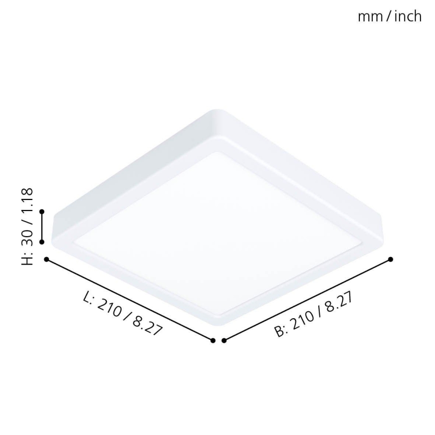 Eglo - LED таванно осветително тяло LED/16,5W/230V 21x21 cm