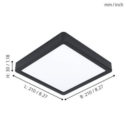 Eglo - LED таванно осветително тяло LED/16,5W/230V 21x21 cm