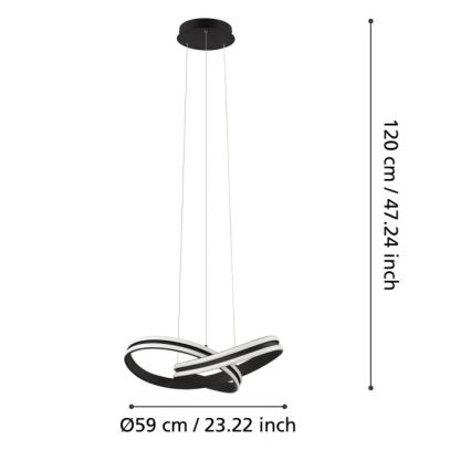 Eglo - LED Полилей на въже 2xLED/18W/230V