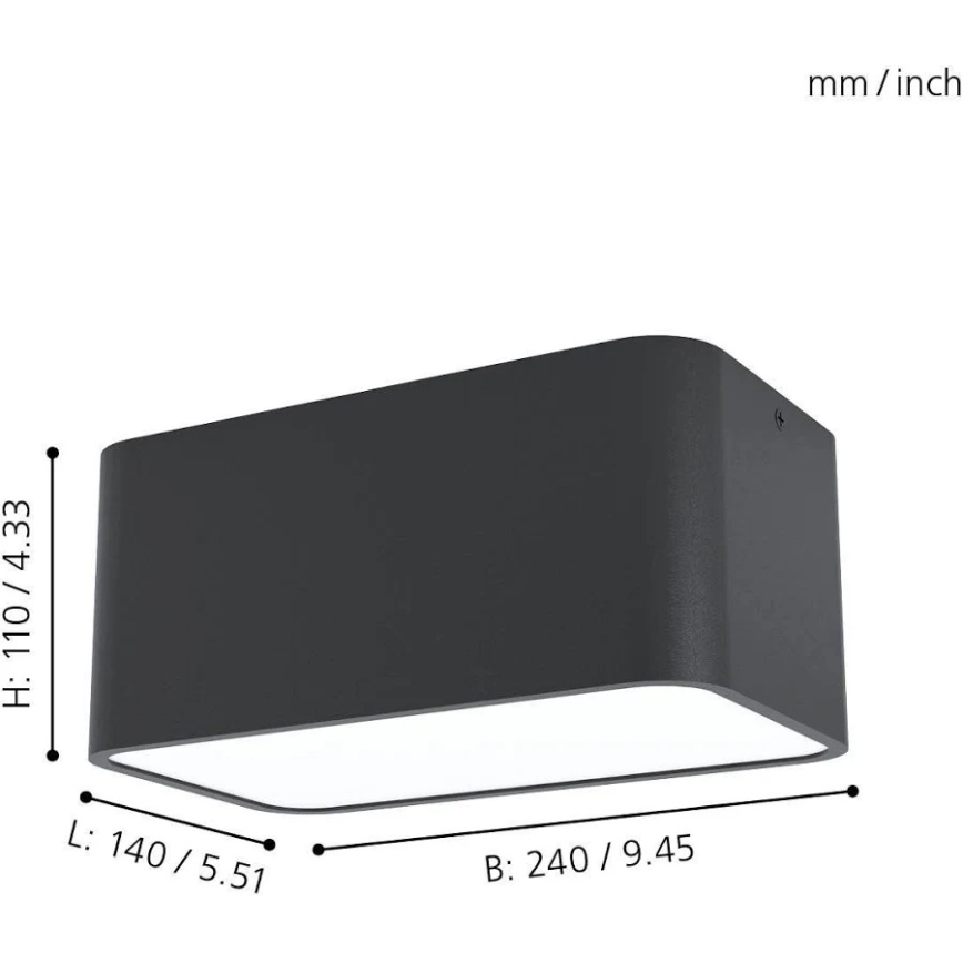 Eglo 99284 - Таванно осветително тяло GRIMASOLA 2xE27/28W/230V