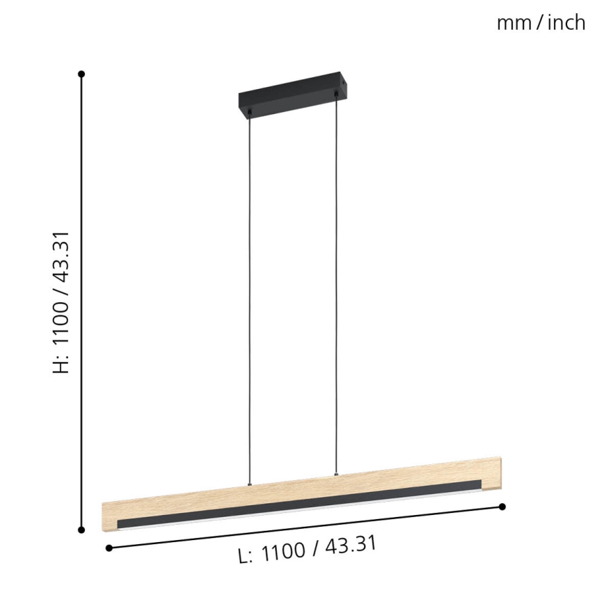 Eglo - LED Димируем висящ полилей LED/25,5W/230V