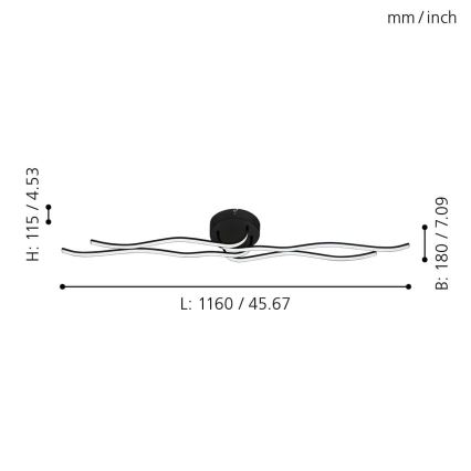 Eglo - LED Полилей LED/36W/230V