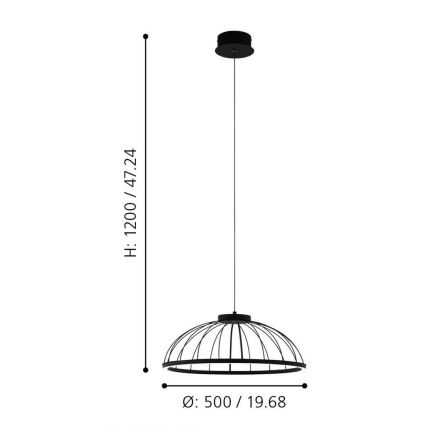 Eglo - LED Полилей на въже LED/27W/230V