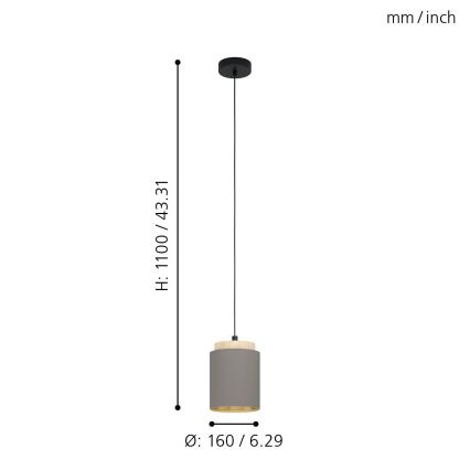 Eglo - Полилей на въже 1xE27/40W/230V